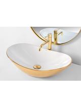 Umywalka nablatowa Rea Royal Gold/White