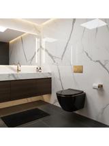 WC Schüssel Randlos Rea Carlo Mini Tornado Black Gold Egde