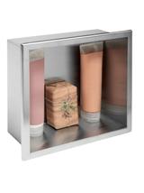 PÓŁKA WNĘKOWA ŁAZIENKOWA 30x30 stal szczotkowana