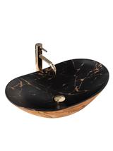 Umywalka nablatowa REA Royal In Black Marble Gold