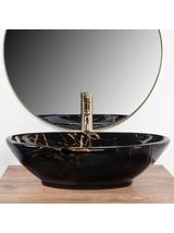 Umywalka nablatowa REA Pamela Black Marble Shiny