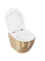 Misa WC podwieszana Carlo Flat złota szczotkowana