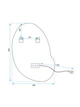 LED sienas spogulis 80x60cm CLOUD C