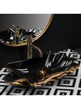 Umywalka REA Sea Infinity Gold/Black + Korek