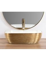 Νιπτήρας πάγκου Rea Belinda White GOLD BRUSH 46.5 x 33 x 13.5 cm