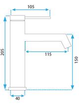 Bateria Umywalkowa Rea Foss nikiel szczotkowany Inox niska
