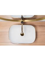 Νιπτήρας πάγκου Rea Belinda White GOLD BRUSH 46.5 x 33 x 13.5 cm