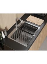 Zlewozmywak stalowy LUKE 110 WORKSTATION Nikiel szczotkowany