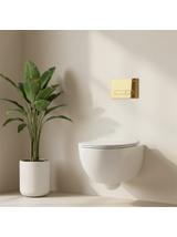 Cadru WC încastrat Rea cu buton HD Gold