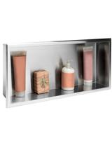 PÓŁKA WNĘKOWA ŁAZIENKOWA 30x60 stal szczotkowana