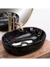 Umywalka nablatowa Rea Amelia Black Marble shiny