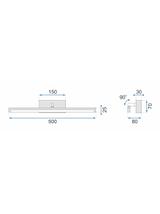 LAMPA KINKIET ŁAZIENKOWY LED NAD LUSTRO 12W 50CM APP373-1W CZARNA