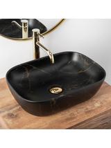 Umywalka nablatowa Rea Belinda Black Marble Mat