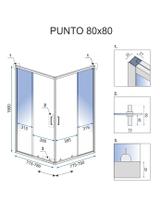 Kabina prysznicowa Rea Punto 80x80 Złota