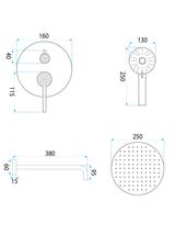 Shower system Rea Foster Brush Nickel + BOX