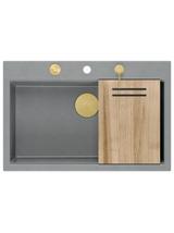 Zlewozmywak granitowy MARC 110 WORKSTATION Szary Metalik