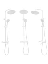 Kit de douche avec Thermostat Lungo White Mat