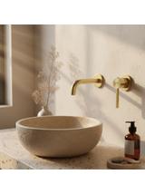 Bateria Umywalkowa Podtynkowa Rea Foster Złota Szczotkowana