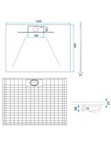 Brodzik prysznicowy Bazalt Long White 80x100