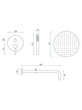 Inbouw regendoucheset Rea Lungo Black  + BOX