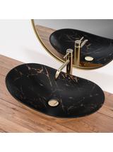 Umywalka nablatowa REA Royal In Black Marble Gold