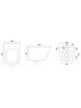 WC Schüssel Randlos Rea Carlo Mini Tornado Black Gold Egde