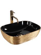 Umywalka nablatowa Rea Belinda BLACK BRUSH GOLD