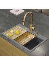 Zlewozmywak granitowy MARC 110 WORKSTATION Szary Metalik