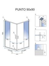 Kabina prysznicowa Rea Punto 90x90 Chrom