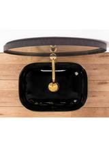 Νιπτήρας πάγκου Rea Belinda Black/Gold Edge 46.5 x 33 x 13. 5 cm