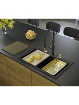 Zlewozmywak granitowy MARC 110 WORKSTATION Czarny