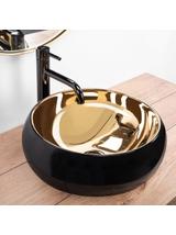Umywalka nablatowa Rea Luna Gold/Black
