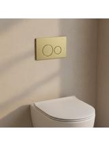 Cadru WC încastrat Rea cu buton I Brush Gold