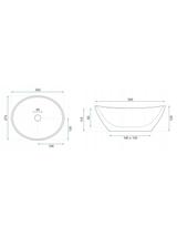 Μίνι νιπτήρας πάγκου Rea Sofia ΧΡΥΣΟΣ/ΛΕΥΚΟΣ 35.5 x 27 x 12.5 cm