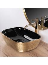 Umywalka nablatowa Rea Belinda BLACK BRUSH GOLD