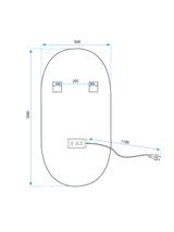 LUSTRO ŚCIENNE LED OVL 50x100cm Czarne