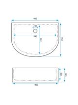 Πάγκος νιπτήρας Rea CLARA Μ 40x  Π 35 x  Υ 13 cm