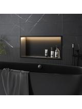 VSTAVANÁ KÚPEĽŇOVÁ POLICA LED 30x60 black