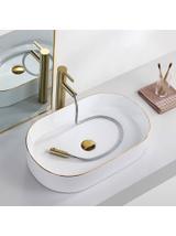 Νιπτήρας πάγκου Rea Nadia White Gold Edge 61 x 38.5 x 12 cm
