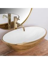 Umywalka Nablatowa REA Pamela Gold White