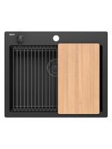 Zlewozmywak granitowy KURT 110 WORKSTATION Czarny