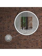 LUSTRO OKRĄGŁE LED WISZĄCE NA PASKU 80cm 105