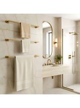 Wieszak łazienkowy jednoramienny Til 101 Złoty Szczotkowany