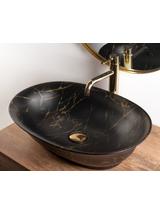 Umywalka nablatowa Rea Roma Black Marble Matt