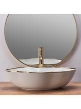 Νιπτήρας πάγκου Rea Pearl Gold Edge 51.5 x 37.5x  13.5 cm