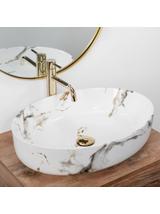 Umywalka nablatowa REA Queen Carrara Shiny