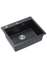 Zlewozmywak granitowy KURT 110 WORKSTATION Czarny Nakrapiany