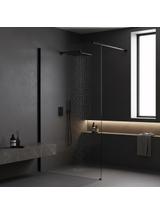 Shower screen Rea Flexi Transparent / Black 130
