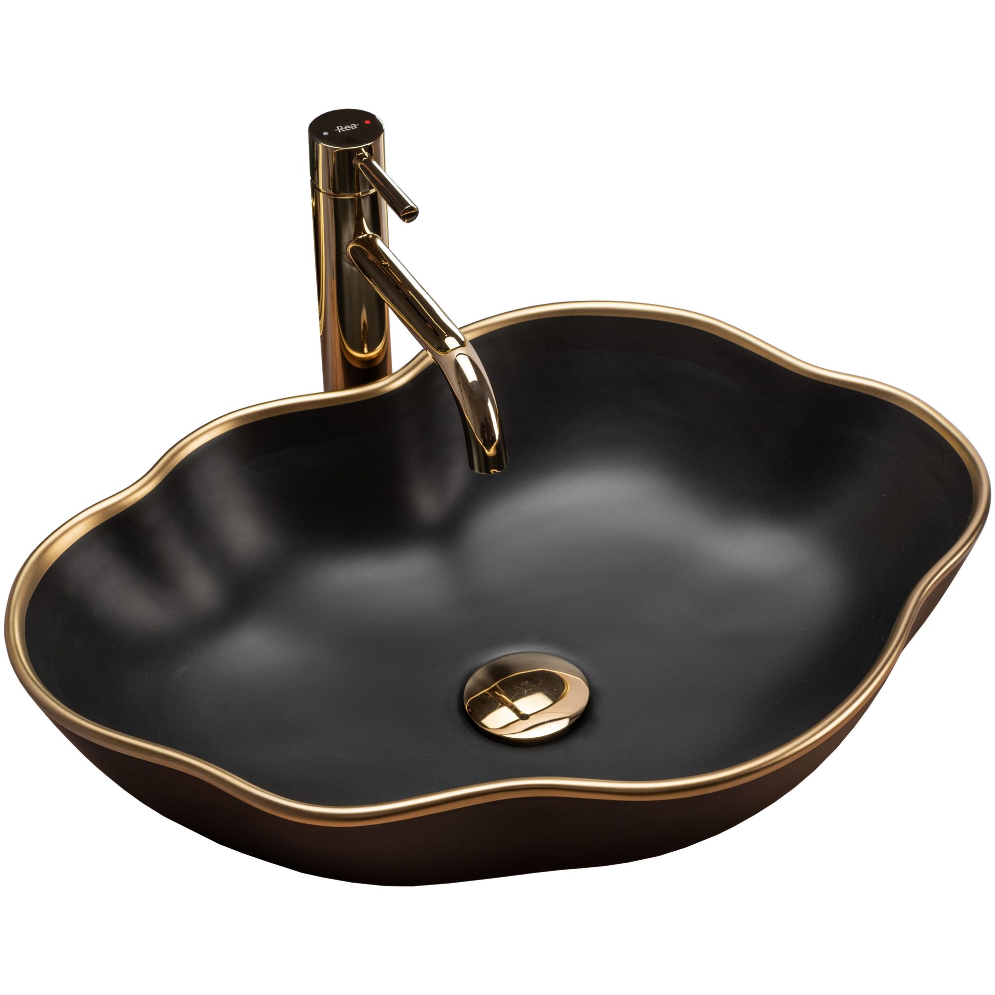 Lavoar pentru blat Rea Pearl Black Gold