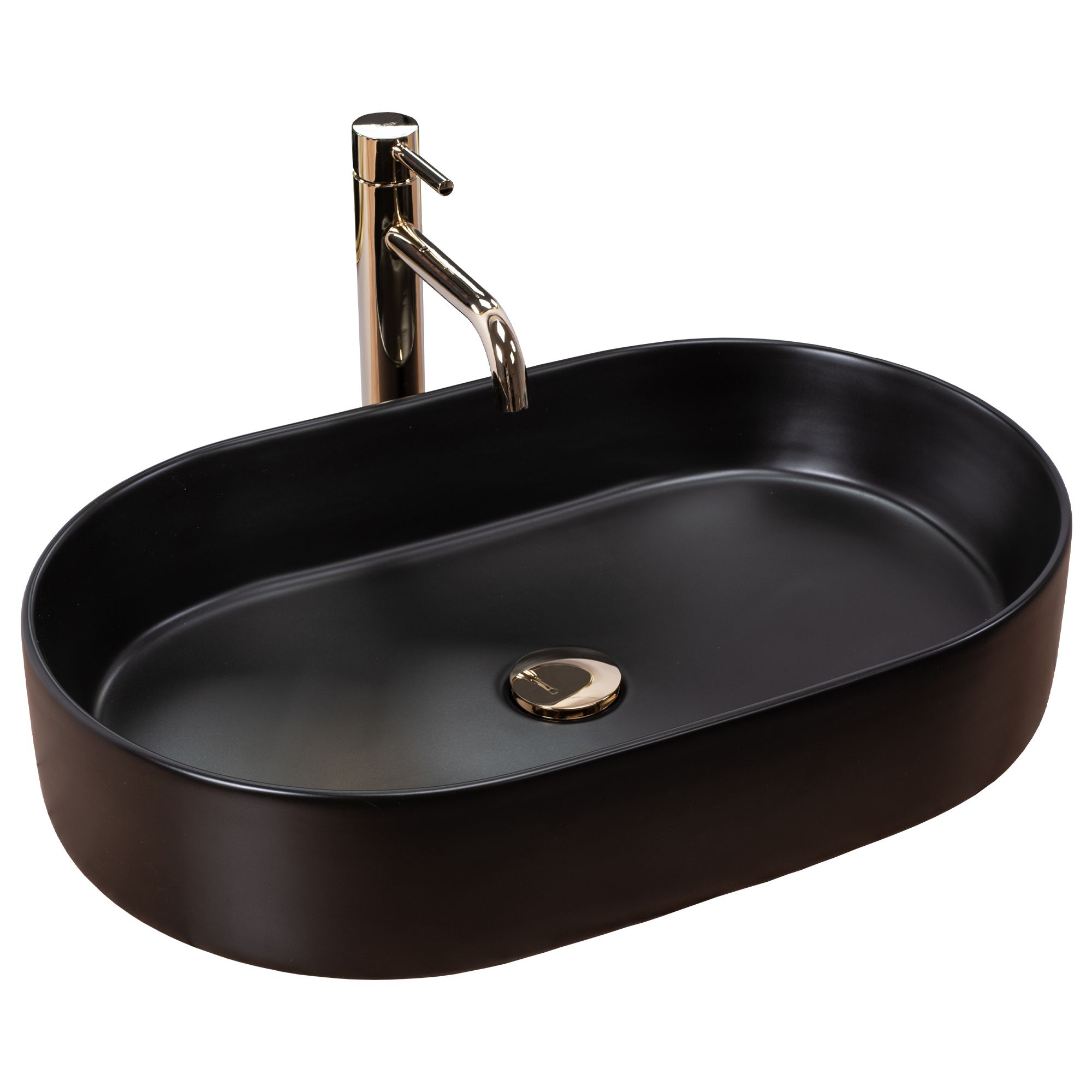 Lavoar ceramic pentru blat Rea Nadia Black Matt